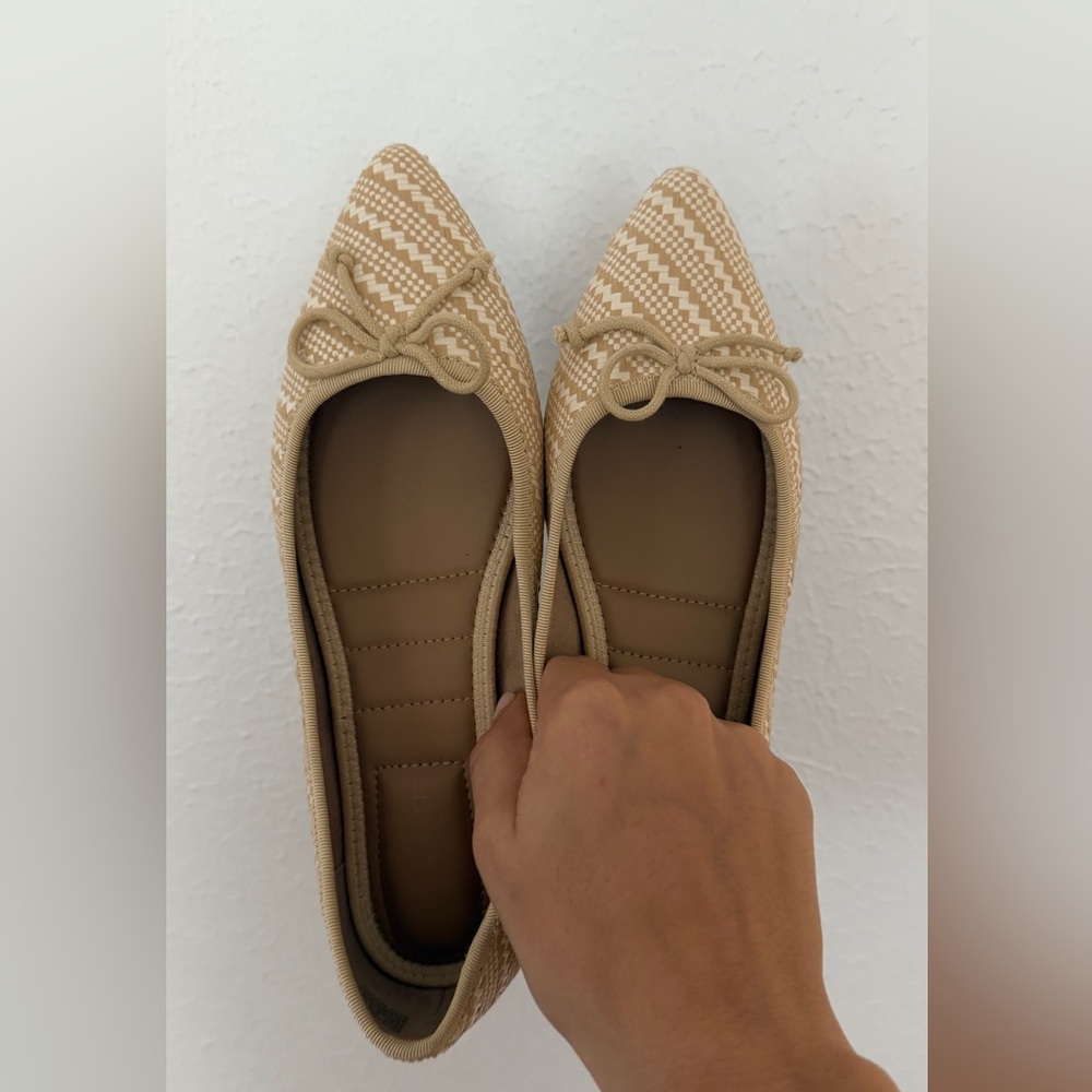 Kelly & Katie Tan Patterned Flats